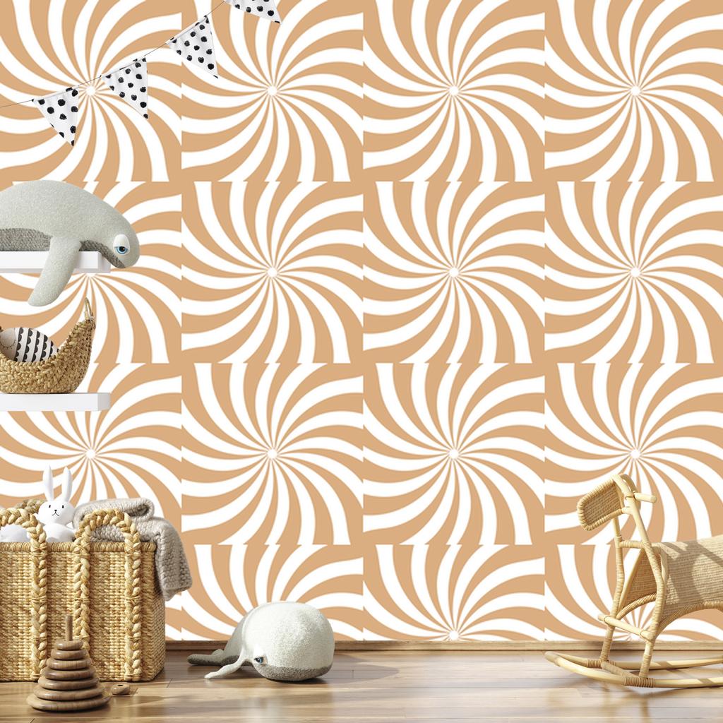 Hippie Background Wallpaper White and Gold for Living Room and Bedroom 50x1000