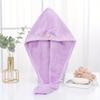 1pc Quick-Dry Coral Fleece Hair Towel Wrap - Microfiber, Absorbent, Oil-Free, Thickened for Straight & Curly Hair, Lightweight & Soft with Button
