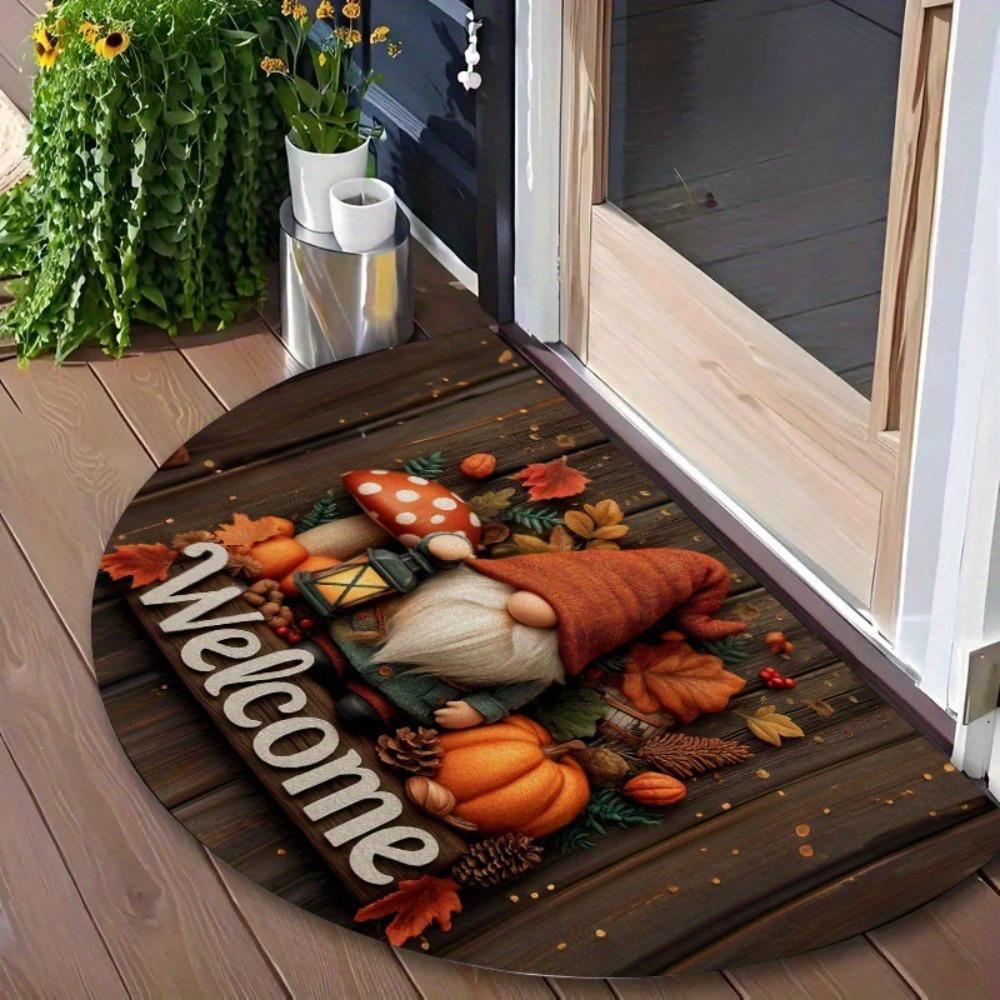 Flower Floral Welcome Rugs Boho Door Mat New Half Round Doormat  Indoor Outdoor