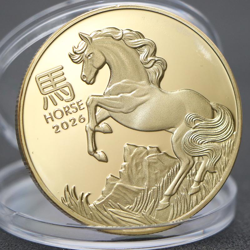 Moneta commemorativa zodiacale australiana 2026 Anno del Cavallo - Moneta con lavorazione artigianale di cavallo modello nuovo