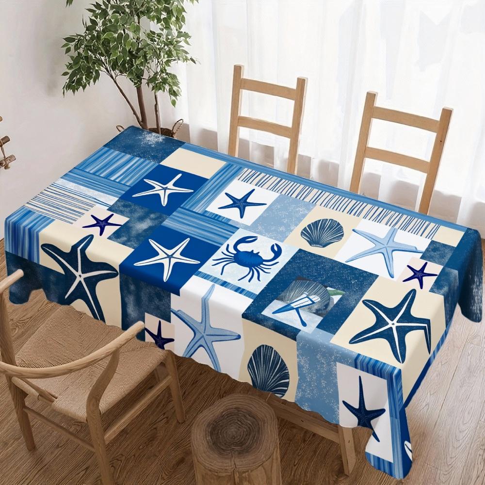 Nappe Rectangle Thème Vent Océanique pour Décoration de Table Cuisine Salle à Manger Imperméable Réutilisable Nappe pour Tables Intérieur Extérieur 90x140cm