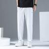 Li Ning Logo Print Casual Elastic Waist Mid Rise Knitted Sports Pants Men bottoms Light-Gray YKLT317-2