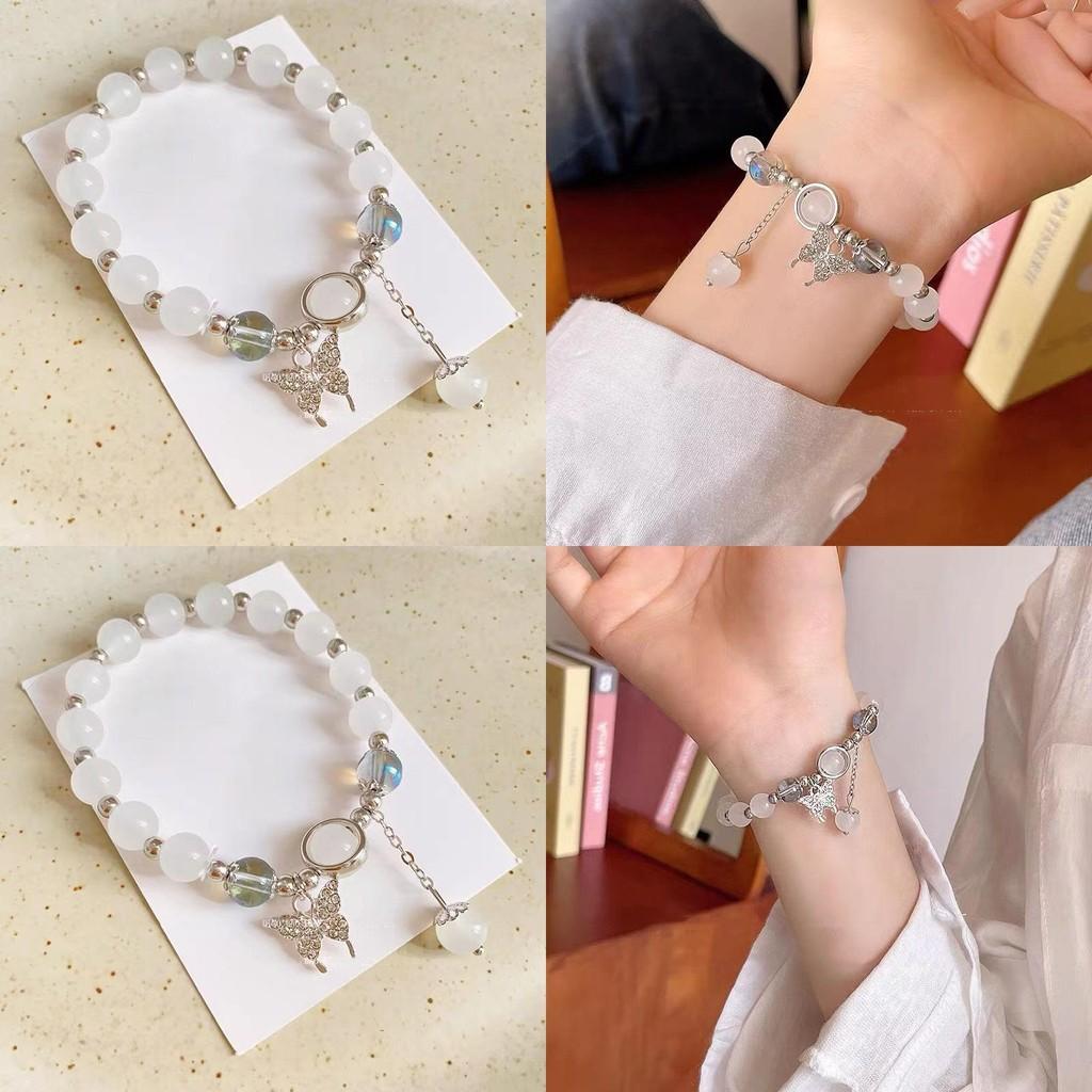 Butterfly Trendy Charm Bracelet Refreshing Moonstone Alloy 2024 Summer Accessory Womens