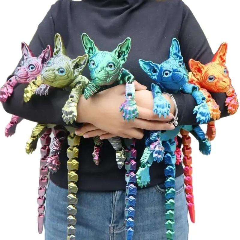 Home Decoration 50Cm3D Printing Sphinx Cat Animal Toy Realistic Hairless Doll Articulated Cat Plush Toy Cat Enthusiastcollection
