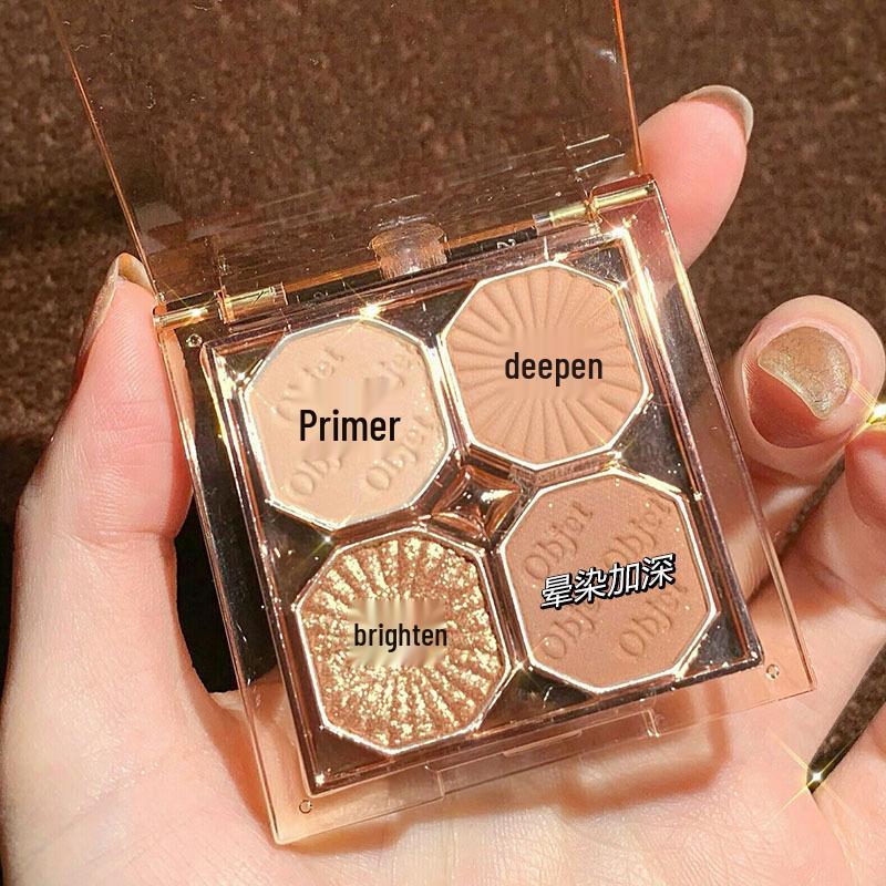 Dazzling Gem Mini Eyeshadow Palette: Shimmer, Matte, Glitter, Sequin - Long-Lasting, Portable, Student-Friendly.