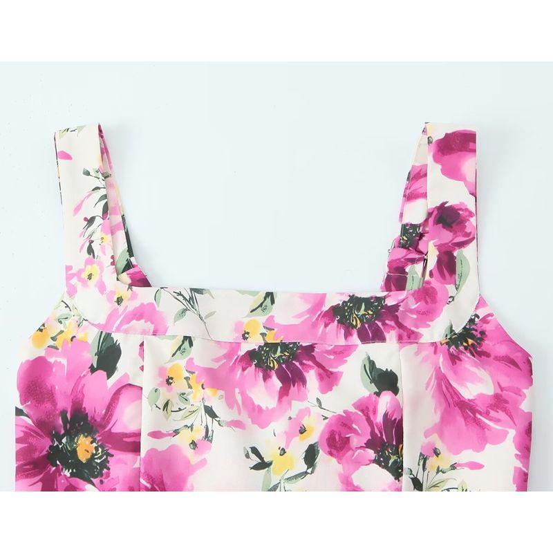 Kaslead New Arrival Women's Clothing Fashion Style Fashion Print Spaghetti-Strap Camisole Top Casual Pantskirt