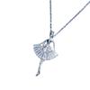 Elegant Ballet Girl Zirconia Pendant Necklace - Romantic Clavicle Chain Jewelry for Women