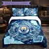 Set Lenzuola Manchester City Modello 3 Pezzi Morbida Copripiumino in Microfibra con Federe per Camera da Letto