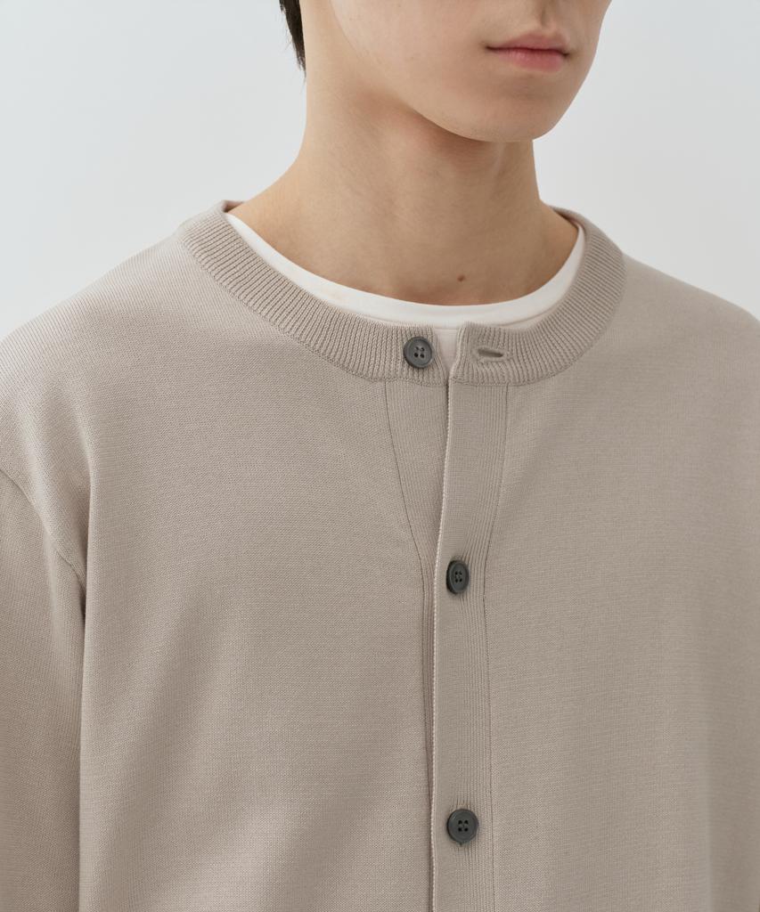 Musinsa Standard Washable Supima Cotton Round Neck Cardigan [Dusty Cream]