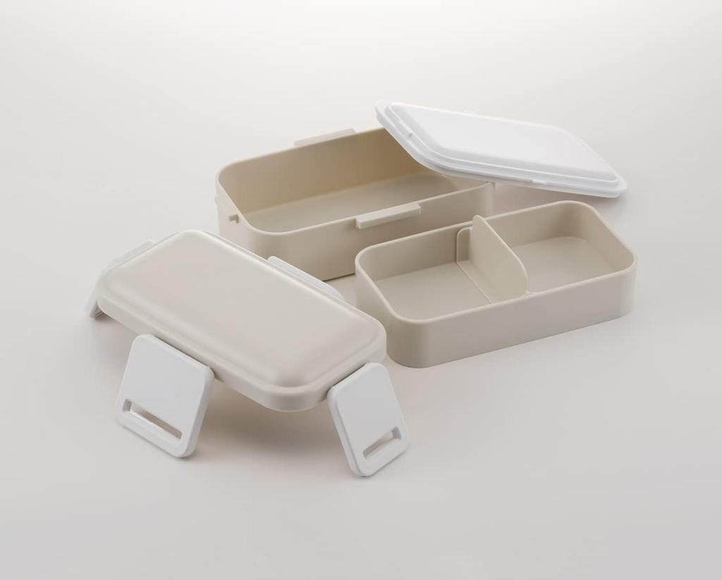 Skater Antibacterial Lunch Dull Made in Japan Soft-Serving Dome-Shaped Lid, Two-Tier Box, 600ml, Gray, (PFLW4AG-A)