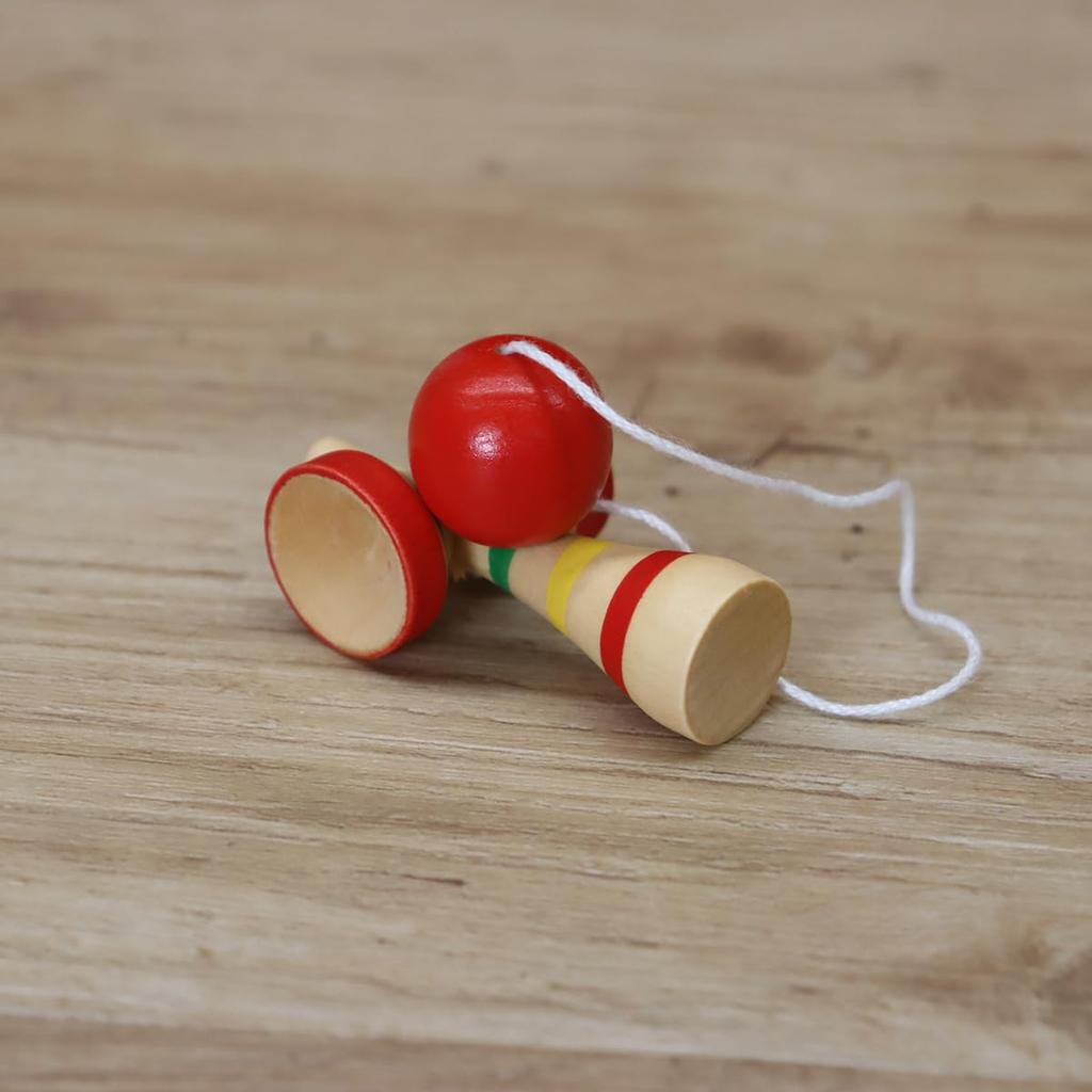 Miniature Japanese Traditional Wooden Kendama Toy (6.5cm H x 3cm W x 2cm D) Set of 10 for Commercial Use