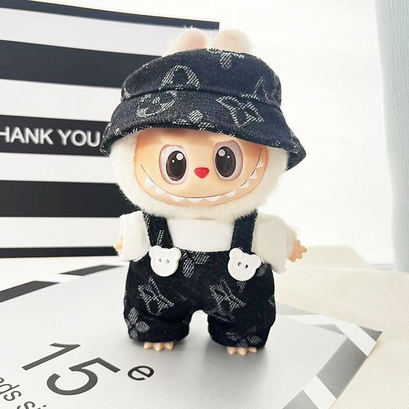 17cm Labubu Doll's Clothes Denim Four Leaf Clover Set Outfit Accessories Clothing DIY Kids Gift Sweet Princess (Excluding Dolls)