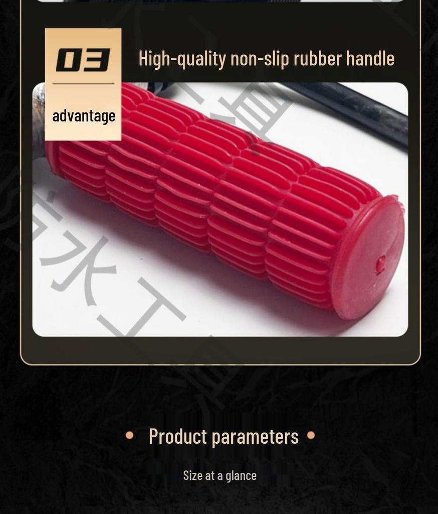 Heat-Resistant Asphalt Heater Rod with Thick Rubber Coating, Heightening Feature & Stainless Steel Red Handle