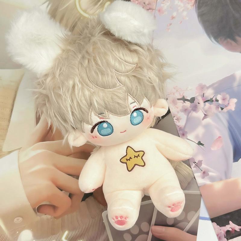 20cm Kawaii Naked Cotton Doll Cute Idol Stuffed FlufflyHair Figure Doll Light&Night Anime Game Peripherals Fans Collection Gifts