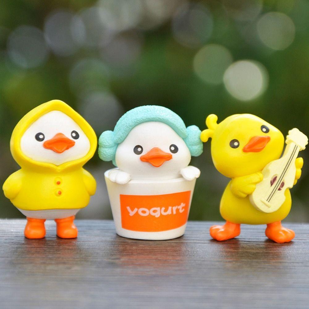 Accessories Handmade Models Toy Little Yellow Duck Action Figures Little Duck Doll Pvc Ornaments