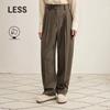 LESS 2025 Winter Casual Wool Blend Straight-Leg Trousers