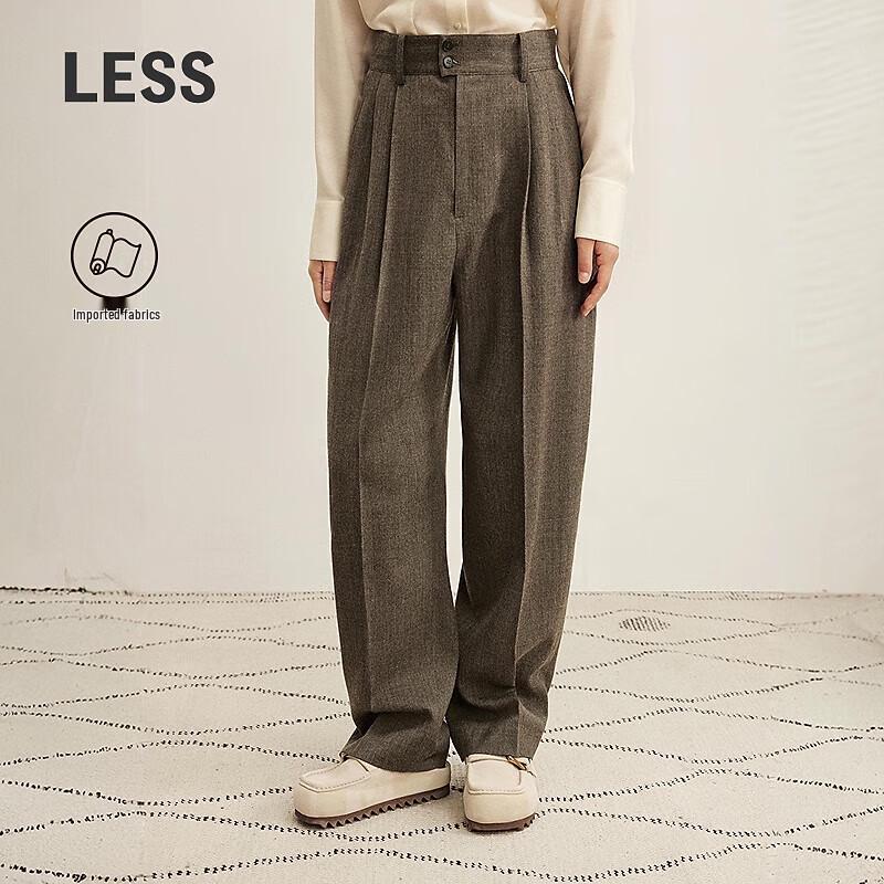 

LESS 2025 Winter Casual Wool Blend Straight-Leg Trousers M