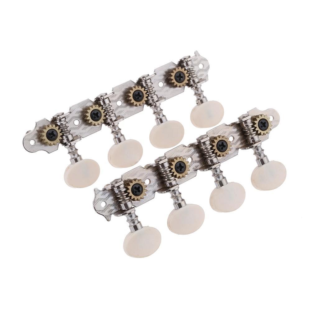 Mandolin Guitar White Pearl Heads 4L4R Machine Heads Round Button Tuning Pegs