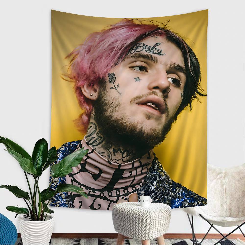 Hop Rapper LLil PPeep Anime Tapestry Hippie Flower Wall Carpets Dorm Decor Wall Hanging Home Decor