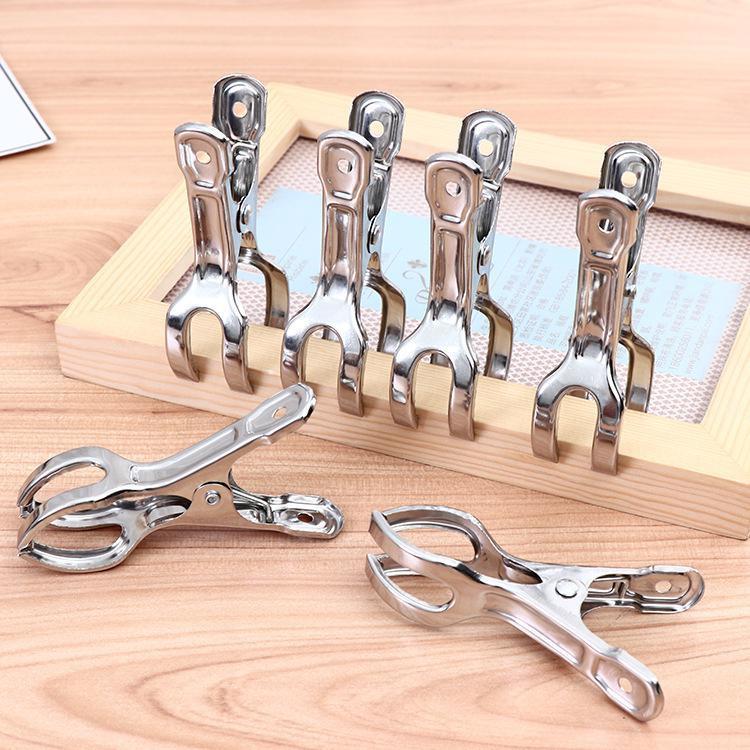 6Pcs Clothes Clips Stainless Steel Opening Clip Hanger Retainer Beach Towel Clips Keep Your Towel Clothes From Blowing Away Windproof Clip