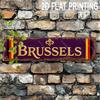 Retro Belgium Brussels Metal Sign – Vintage Decor for Home, Cafe, Man Cave, Restaurant (15.75x3.94in)