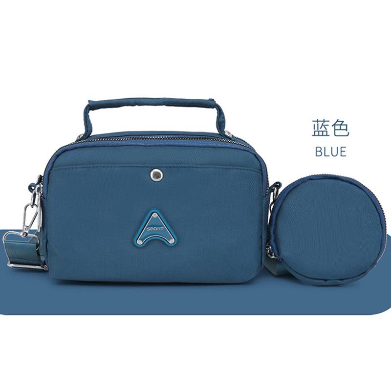 

2025 лето новая простая и атмосферная женская сумка-мессенджер сумка на плечо модная сумка для выхода в свет спортивная маленькая квадратная сумка One size синий