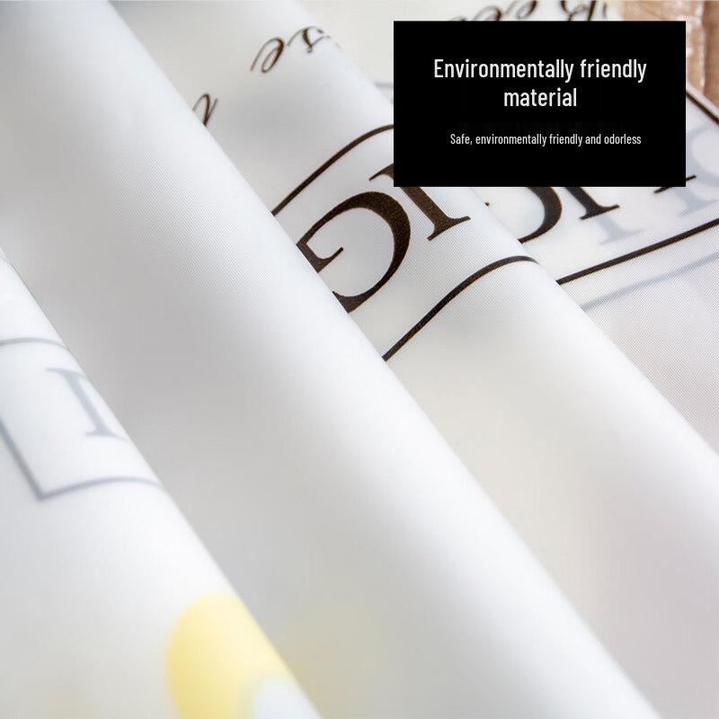 LIEI PEVA Waterproof Punch-Free Shower Curtain