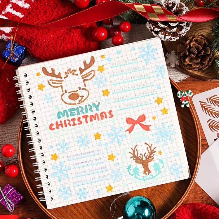 Christmas Stencils For Crafts Reusable Christmas Tree Stencil Hollow Drawing Stencils Educational Holiday Stencils Christmas