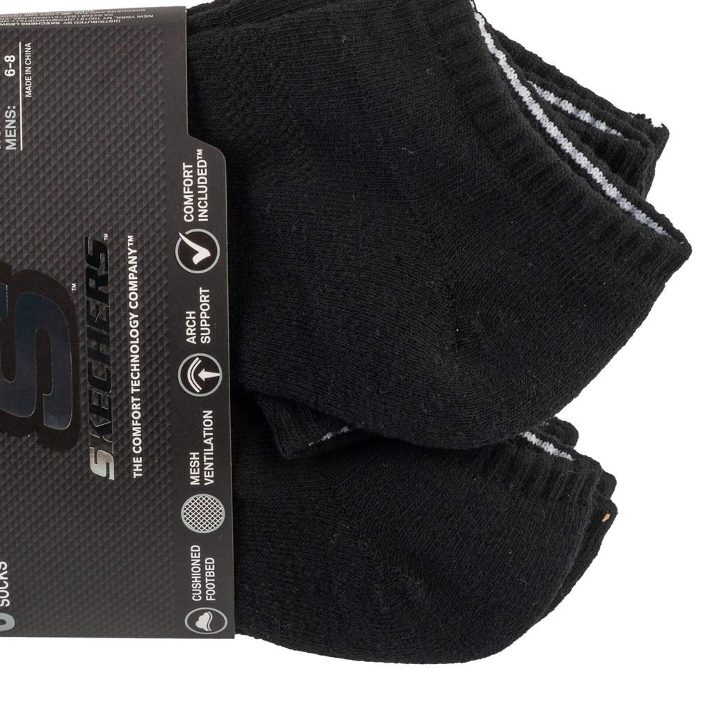 Skechers 6er-Pack Unisex 1/2 Terry Crew, schwarze Unisex-Socken