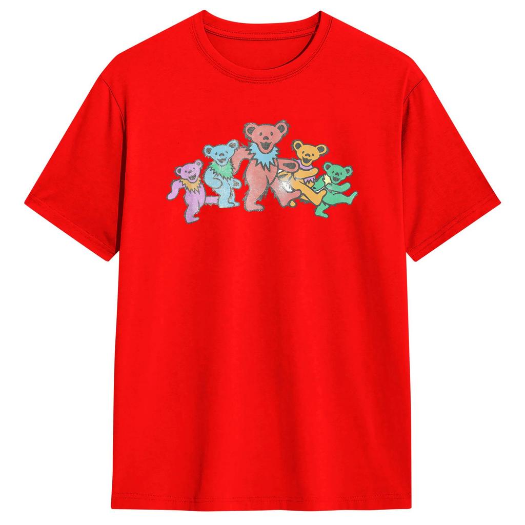 Gratefuls Deads Vintage Dancing Bears Band T Shirts Cotton Top Tees Summer Short Sleeve T Shirt ONeck Harajuku Casual Tshirt