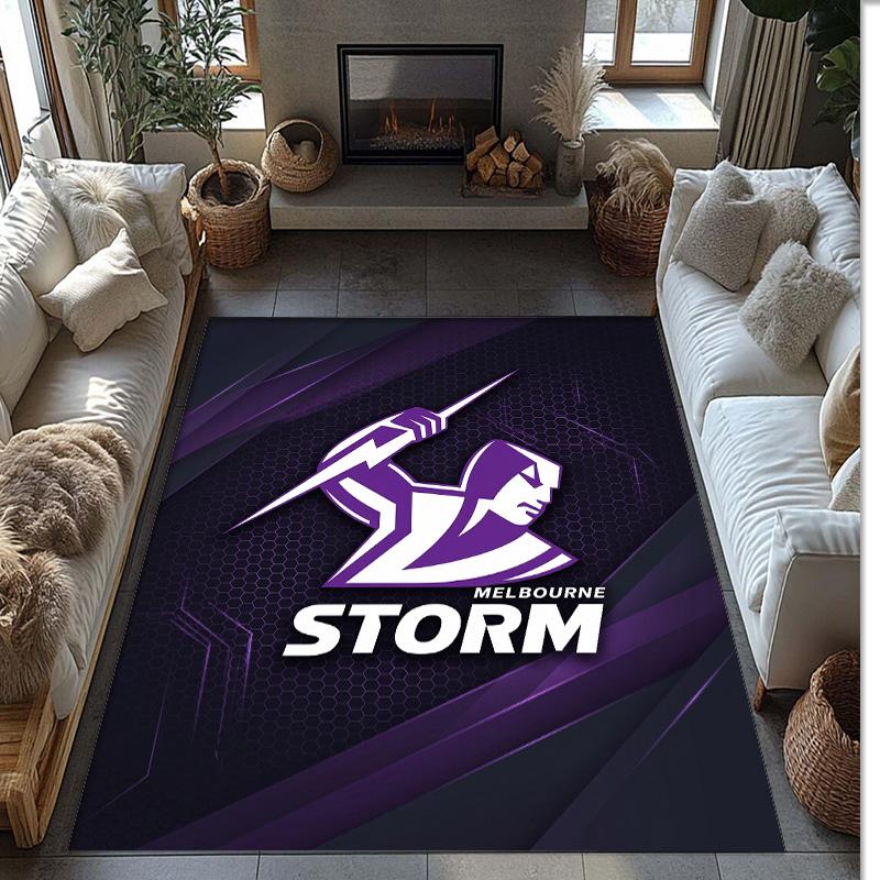 Melbourne Storm Tappeto in Velluto di Cristallo Morbido Anti?Tappetino Antiscivolo Comodo per Casa Soggiorno Camera da Letto Tappeto Decorativo