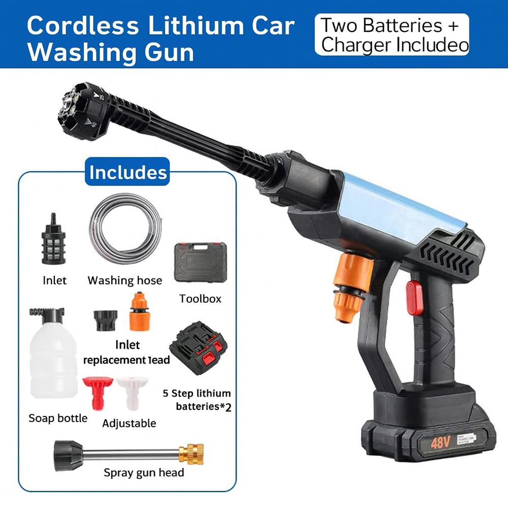 

Беспроводная мойка высокого давления 800 Вт, литиевая батарея, машина для мойки автомобилей, портативный инструмент для чистки для полива сада/мытья пола синий