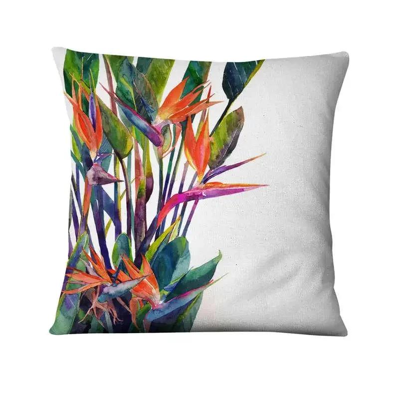 Green Plant Printed Cushion Cover Decorative Tropical Palm Leaf Pillow case Living Room Bedroom Car Sofa Home Decora Pillowcase