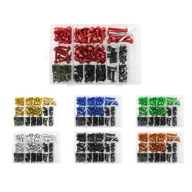 193Pcs Motorcycle Universal Fairing Bolt Kit Screws Fasteners Fixing Sportbike
