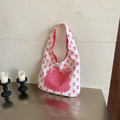 Large-capacity Floral Bag Women's New Dual-purpose Tote Commuter Bag Simple Contrasting Underarm Bag