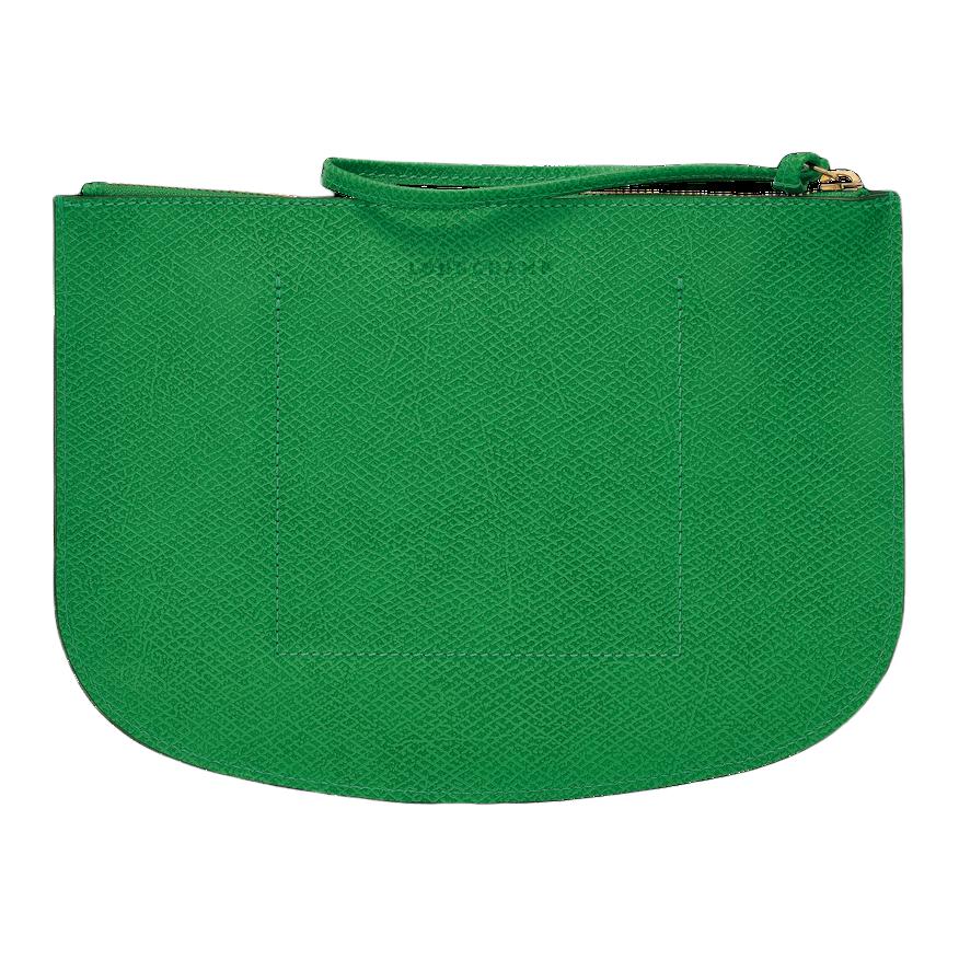Longchamp Épure Zipper Closure Wrist Strap Leather Clutch Women Clutch Green 10250HYZ129