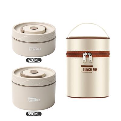 Mikrowellengeeigneter, tragbarer, isolierter Lebensmittelbehälter, Lunchbox aus Edelstahl, Bento-Box, isoliert, auslaufsicher, Thermo-Lunchbag-Set