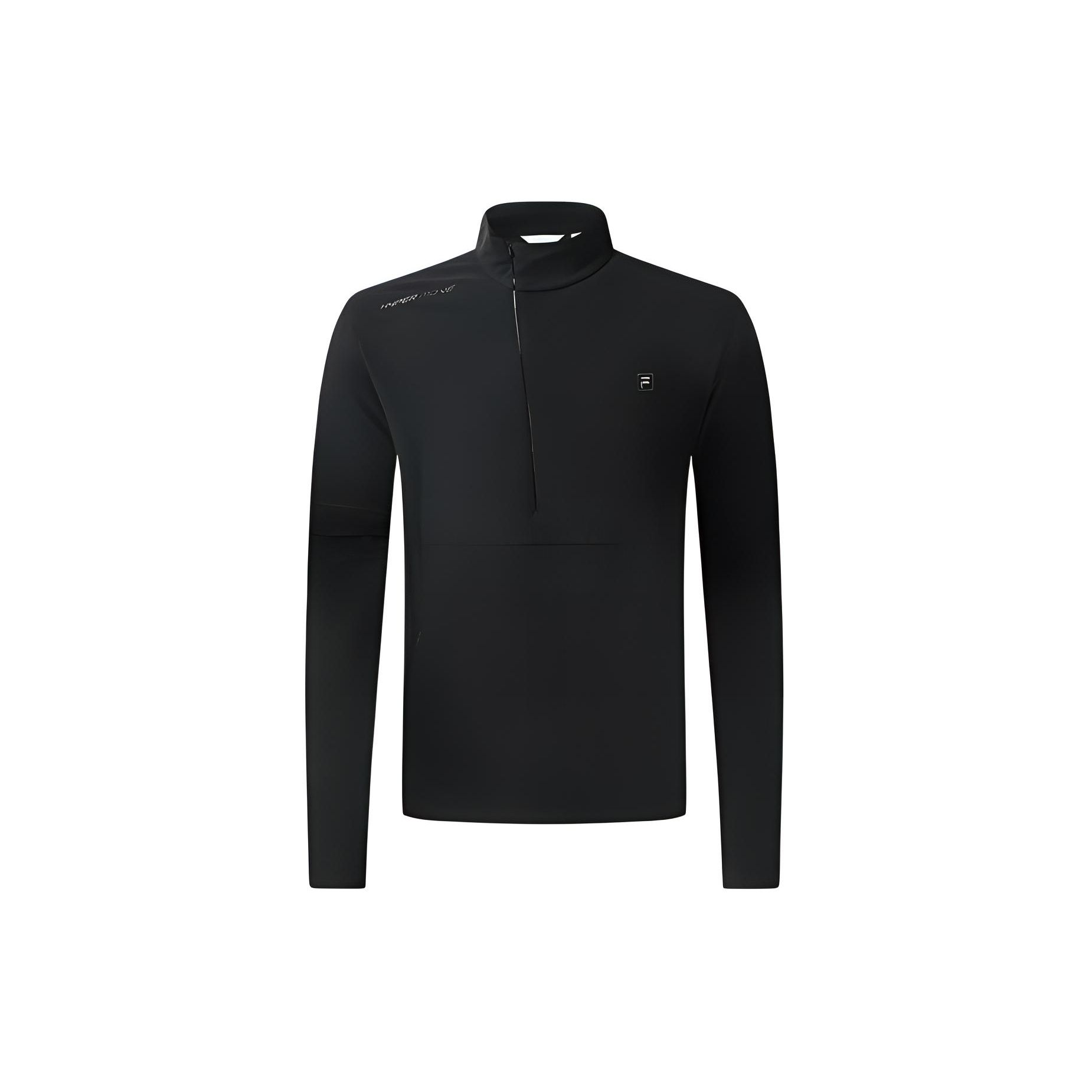 

FILA Solid Color Outdoor Casual Sports Half-Zip Stand Collar Long Sleeve T-Shirt Men Tops Black A11M315701F-BK L