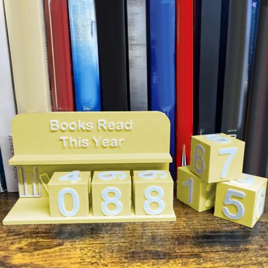 Book Read This Year Tracker Reading Book Counter Ornament Reading Target Display Number Recording Sign Shelf Desk Decoration Book Lovers Gift