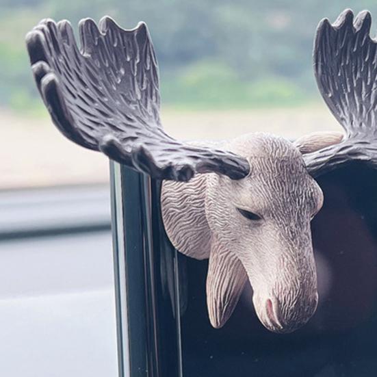 PVC Animal Head Figurine Refrigerator Decoration Mini Antelope Elk Mammoth