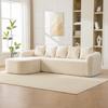 Sofá modular de compresión hecho de tela de chenilla, relleno de espuma de alta elasticidad 30D. Fácil de mover, base antideslizante, ideal para la sala de estar. BEIGE
