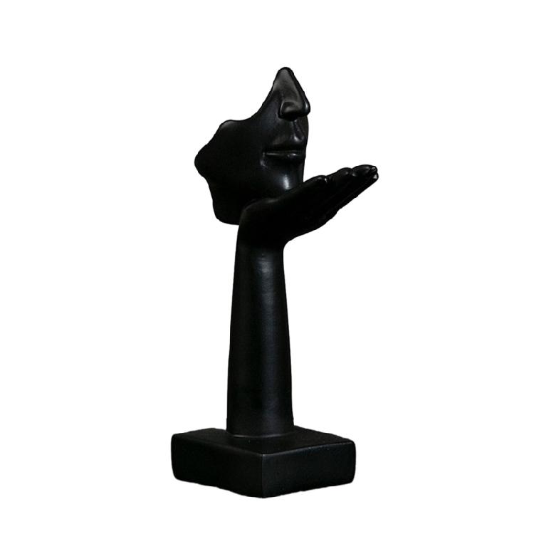 

Abstract Art Woman Face Statue with Strong Texture for Office Home Decoration чорний