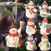 36 Stück Holz Cartoon Schneemann Anhänger Weihnachtsornament 8cm Statue Mit Lanyard Festliche Weihnachtsbaum Heimdekoration Set Buchsbaum