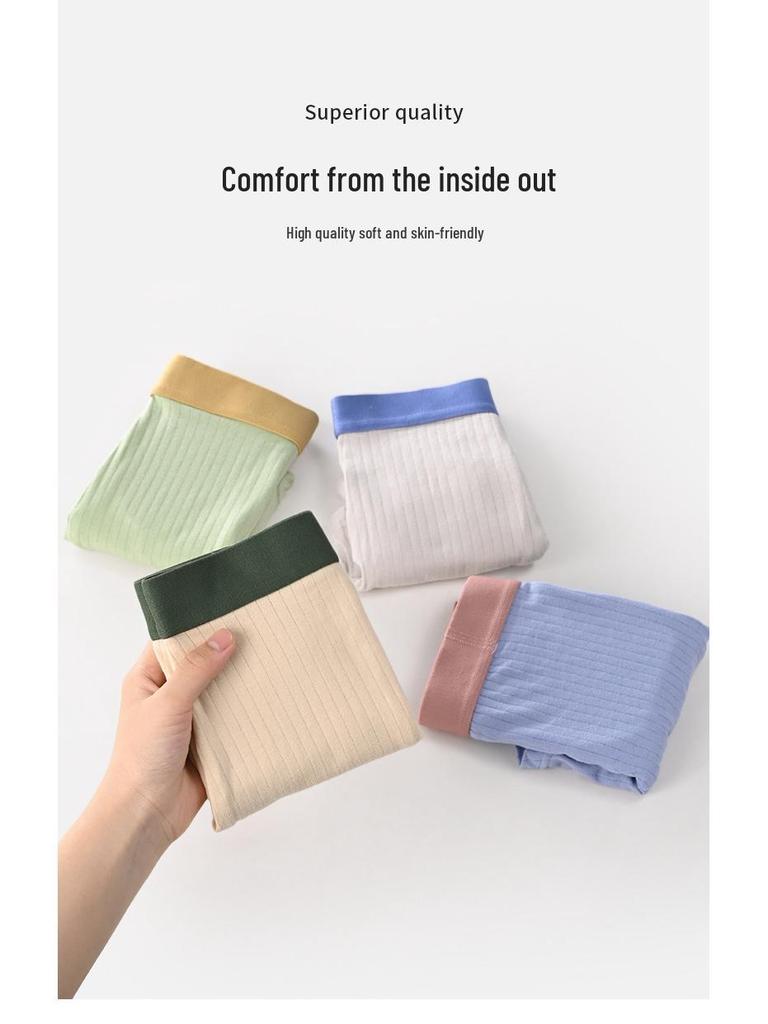 Men's Plus Size Pure Cotton Boxer Briefs - Antibacterial, Comfortable, Breathable, Mid-Rise