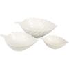 Set of 3 White Leaf-Shaped Ceramic Bowls II