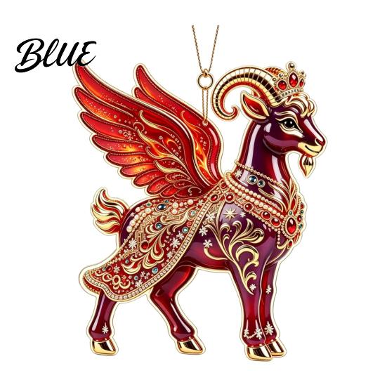 Decorative Hanging Charms Goat Christmas Tree Pendant Durable Acrylic Ornament Not Easy Ornament to Fade for Holiday And Car Decoration Collectibles