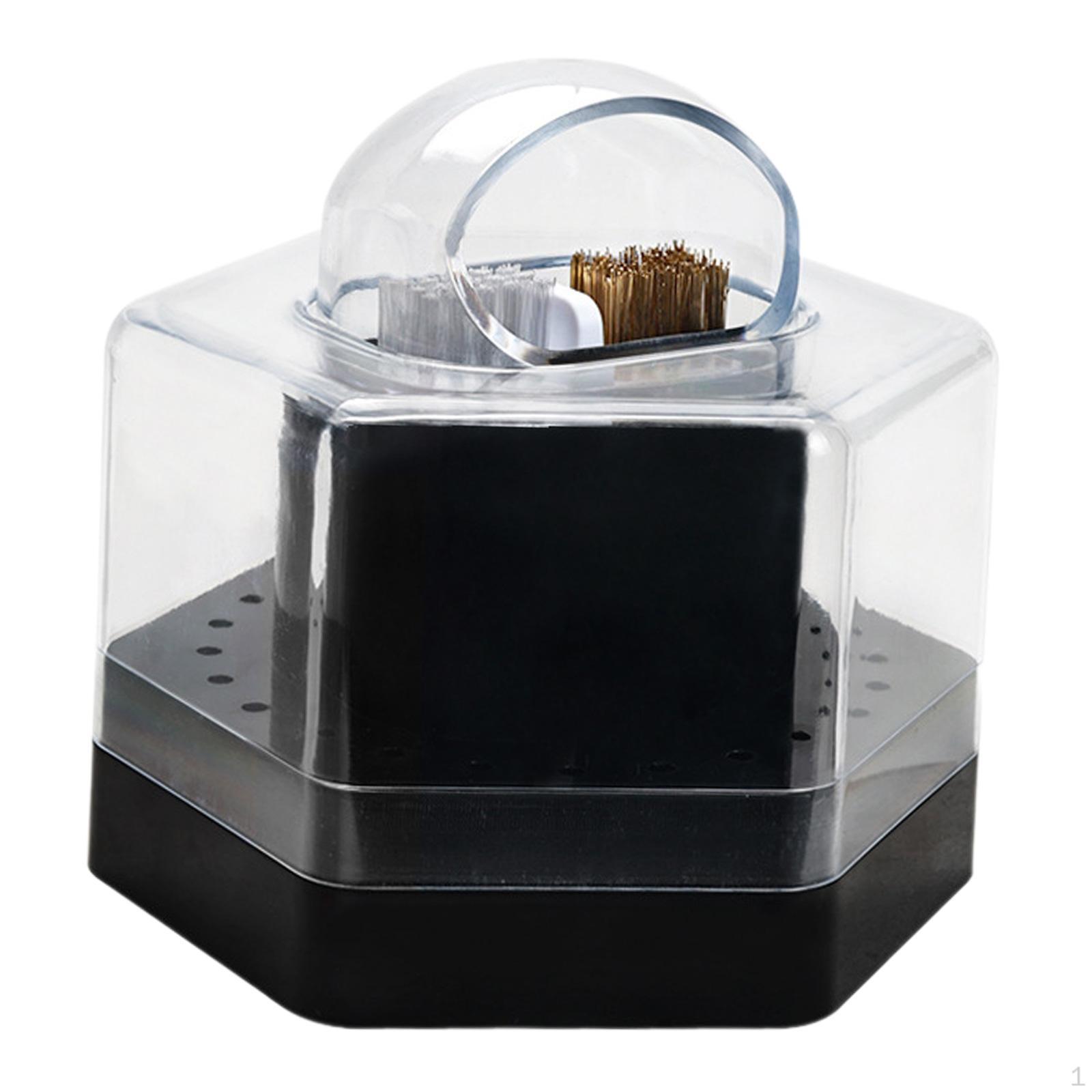 

Мини-футляр для чистки сверл для ногтей, портативный персональный салонный акриловый инструмент, домашний держатель чёрный