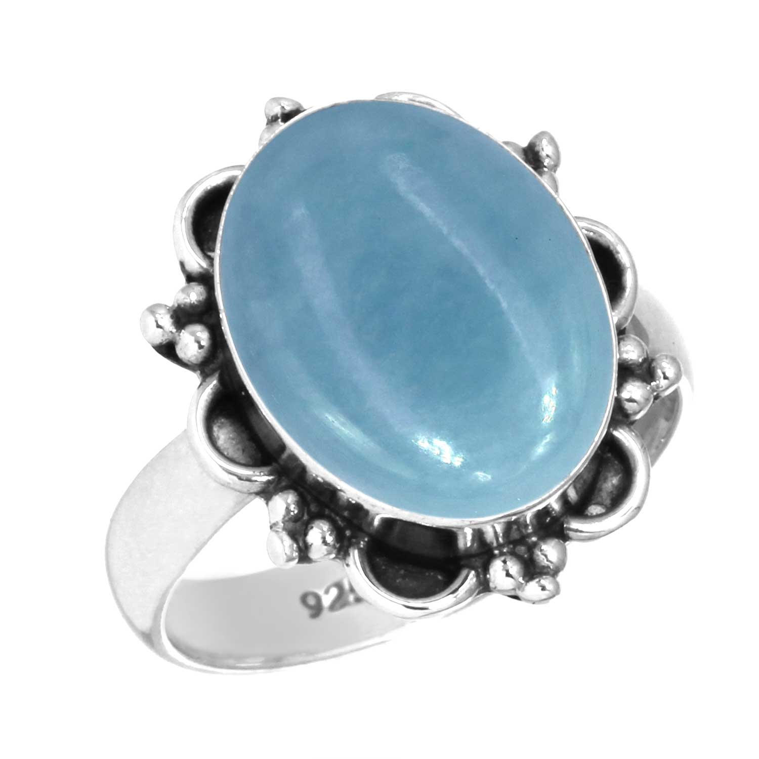 

Кольцо из стерлингового серебра 925 пробы Женское Драгоценный камень Ручная работа Ювелирное изделие Подарок на годовщину Амазонит Ангелит Голубой опал Ботсванский агат Мохавский азурит Хризоколла Бохо 13