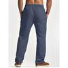 2026 Men's Linen Summer Pants Beach Pants Drawstring Vertical Stripes Straight Casual Breathable Comfortable Long Trousers