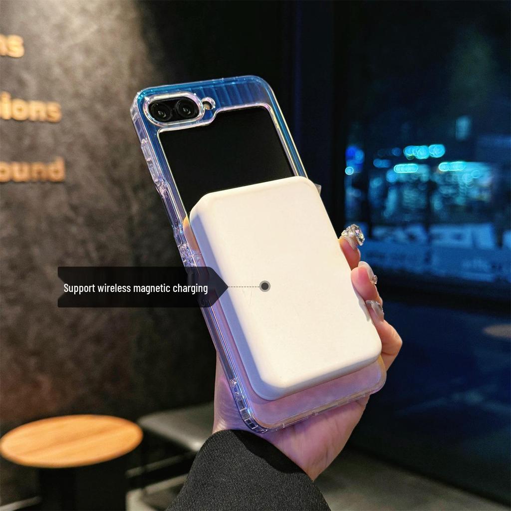 Samsung Z Flip7/6 Glossy Corrugated Laser Magnetic Case